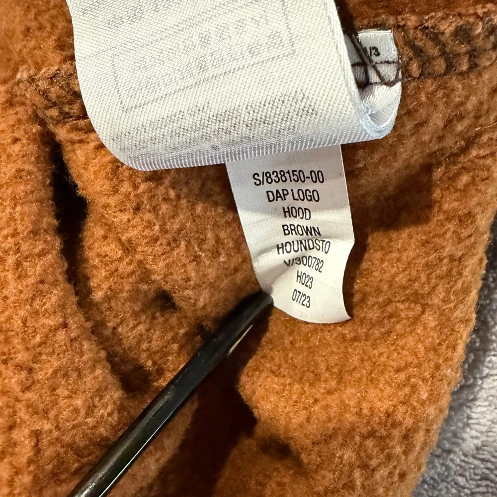 GAP Kids Hooded Sweatshirt in Orange and Brown Houndstooth. Gently Used